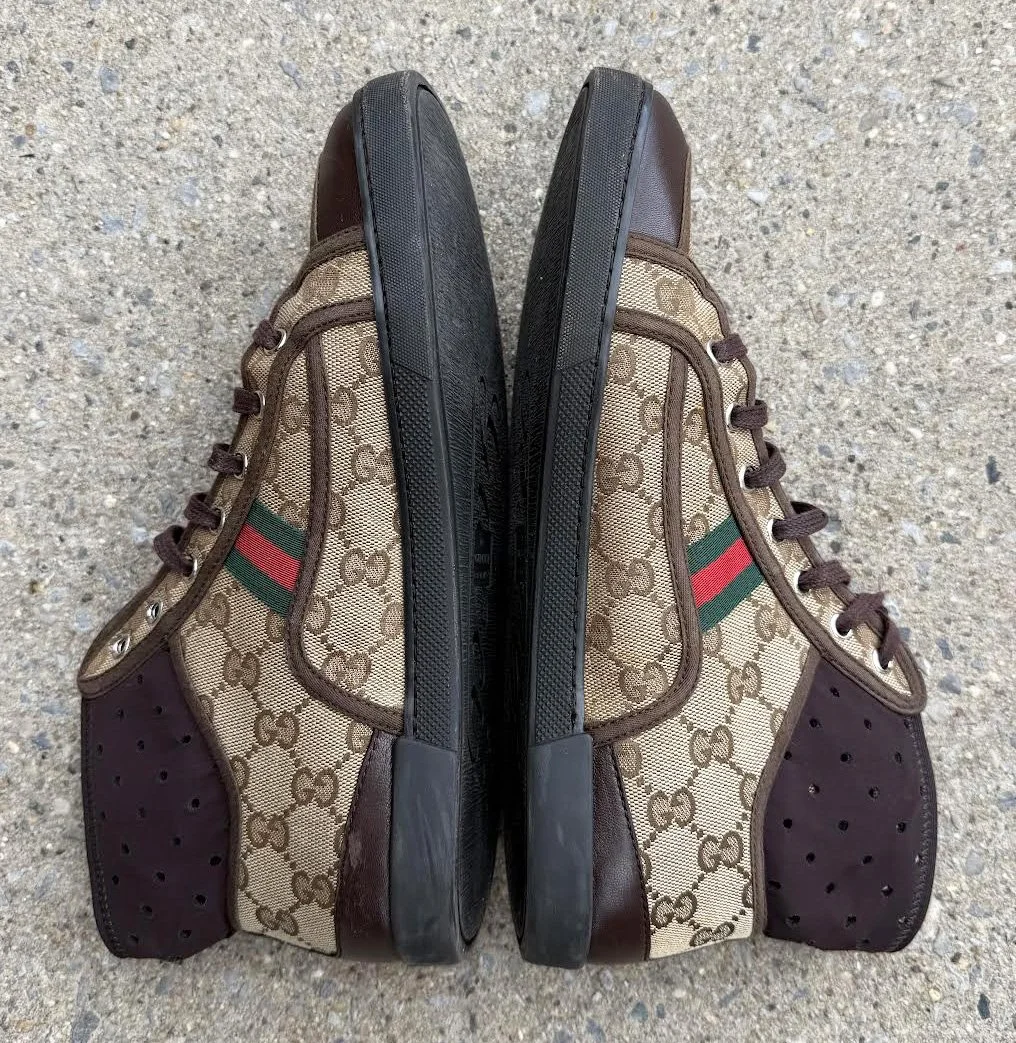 ティーズ ページ40 Gucci California Striped High Top Sneaker (Size 40) — RootsBK